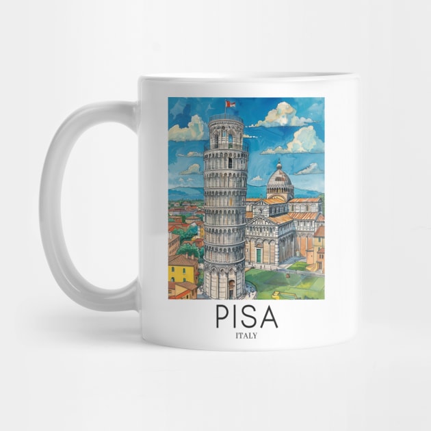 A Pop Art Travel Print of Pisa - Italy by Studio Red Koala